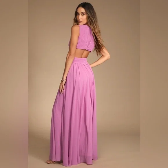 NWOT Vivid Imagination Lilac Cutout Maxi Dress